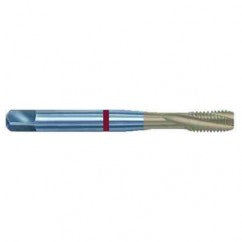 12-24 2B 3-Flute PM Cobalt Red Ring Semi-Bottoming 15 degree Spiral Flute Tap-TiN - Exact Tooling