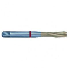 5/8-11 2B 4-Flute PM Cobalt Red Ring Semi-Bottoming 15 degree Spiral Flute Tap-TiN - Exact Tooling