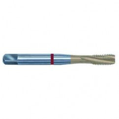 8-36 2B 3-Flute PM Cobalt Red Ring Semi-Bottoming 15 degree Spiral Flute Tap-TiN - Exact Tooling