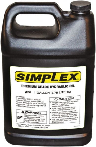 TK Simplex - 1 Gal Jug Mineral Hydraulic Oil - -50 to 120°F, ISO 32, 150 to 155 SUS at 100°F - Exact Tooling