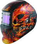 #41266 - Solar Powered Welding Helmet - Flames - Replacement Lens: 4.5x3.5" Part # 41264 - Exact Tooling