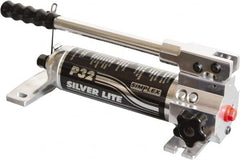 TK Simplex - 2 Stage, 3.19" Piston Diam, 3/8 NPTF, 0.43 & 0.06 Cu In Per Stroke, Manual Hydraulic Pump - 30 Cu In Reservoir, 200 psi First Stage, 10,000 psi Second Stage - Exact Tooling