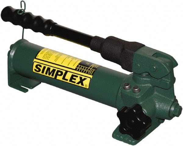 TK Simplex - 2 Stage, 1-1/2" Piston Diam, 3/8 NPTF, 0.23 & 0.06 Cu In Per Stroke, Manual Hydraulic Pump - 20 Cu In Reservoir, 200 psi First Stage, 2,850 psi Second Stage - Exact Tooling