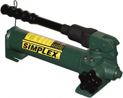 TK Simplex - 2 Stage, 1-1/2" Piston Diam, 3/8 NPTF, 0.23 & 0.06 Cu In Per Stroke, Manual Hydraulic Pump - 20 Cu In Reservoir, 200 psi First Stage, 2,850 psi Second Stage - Exact Tooling