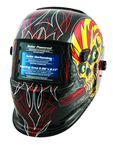 #41283 - Solar Powered Welding Helment; Black with Skull and Pipewrench Graphics - Exact Tooling