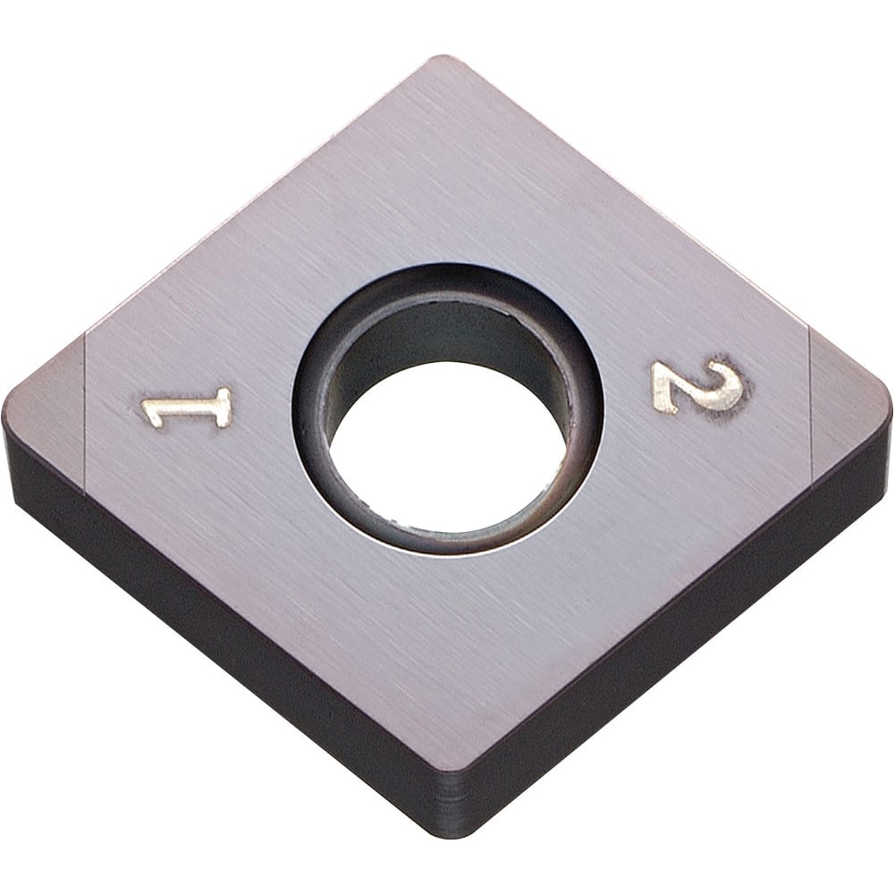 CNGA120412-S01225-ME CBN Turning Insert Megacoat Finish, Neutral, 1/2″ Inscribed Circle, 0.0472″ Corner Radius, 0.1874″ Thick, 80° Diamond, Series KBN