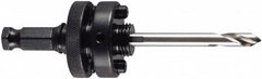M.K. MORSE - 1-1/4 to 6" Tool Diam Compatibility, Hex Shank, High Speed Steel Integral Pilot Drill, Hole Cutting Tool Arbor - 7/16" Min Chuck, Hex Shank Cross Section, Quick-Change Attachment, For 1-1/4 to 6" Hole Saws - Exact Tooling