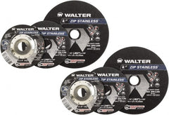 WALTER Surface Technologies - 4-1/2" Aluminum Oxide Cutoff Wheel - 3/64" Thick, 7/8" Arbor, 13,300 Max RPM, Use with Angle Grinders - Exact Tooling