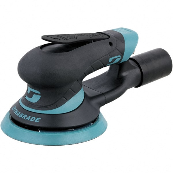 Dynabrade - 12,000 RPM, 12,000 OPM, 19 CFM Air Consumption, 90 psi Air Pressure, Random Air Orbital Sander - Round Pad, Hook & Loop Backing, 1/4 NPT Inlet - Exact Tooling
