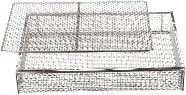 Marlin Steel Wire Products - 11" Deep, Rectangular Stainless Steel Mesh Basket - 16" Wide x 3" High - Exact Tooling
