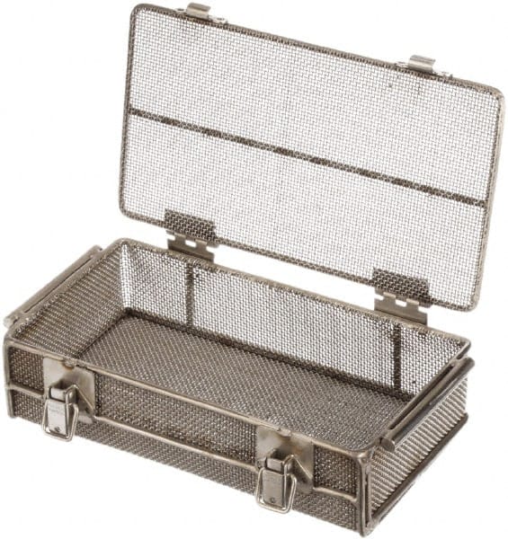 Marlin Steel Wire Products - 5-5/8" Deep, Rectangular Stainless Steel Mesh Basket - 11" Wide x 3-1/8" High - Exact Tooling