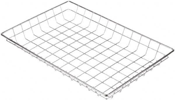 Marlin Steel Wire Products - 12" Deep, Rectangular Steel Wire Basket - 18" Wide x 2" High - Exact Tooling