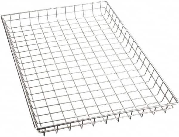 Marlin Steel Wire Products - 16" Deep, Rectangular Steel Wire Basket - 26" Wide x 2" High - Exact Tooling