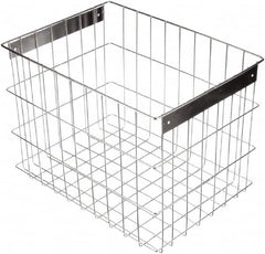 Marlin Steel Wire Products - 16-1/2" Deep, Rectangular Stainless Steel Wire Basket - 11-3/4" Wide x 12-1/4" High - Exact Tooling