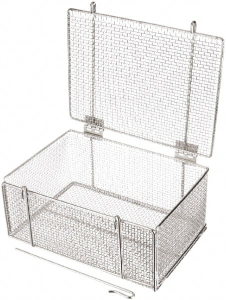 Marlin Steel Wire Products - 10" Deep, Rectangular Stainless Steel Wire Basket - 14" Wide x 6-9/16" High - Exact Tooling