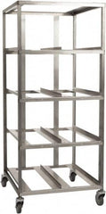 Marlin Steel Wire Products - 21-21/32" Wide x 27" Long x 12-3/4" High Storage Rack Cart - 4 Shelf, 4 Slot, Stainless Steel, 4 Swivel Casters - Exact Tooling