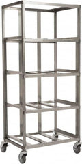 Marlin Steel Wire Products - 24-1/2" Wide x 18-13/32" Long x 12-1/4" High Storage Rack Cart - 4 Shelf, 4 Slot, Stainless Steel, 4 Swivel Casters - Exact Tooling