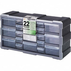 Quantum Storage - 22 Drawer, Small Parts Drawer Cabinet System - 19-1/2" Deep x 6-1/4" Wide x 10" High - Exact Tooling