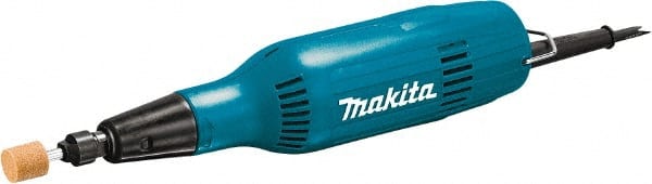 Makita - 1/4" Collet, 28,000 RPM, Inline Handle Electric Die Grinder - 120 Volts, 2 Amps, 8.2' Cord - Exact Tooling