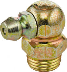Umeta - 90° Head Angle, 1/8-28 BSPT Brass Standard Grease Fitting - 11mm Hex, 20mm Overall Height, 5.5mm Shank Length - Exact Tooling