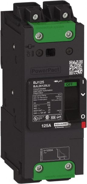 Square D - 90 Amp, 600Y/347 VAC, 2 Pole, Unit Mount B-Frame Circuit Breaker - Thermal-Magnetic Trip, 25 kA at 240 VAC, 18 kA at 277 VAC, 14 kA at 600Y/347 VAC Breaking Capacity, 14-3/0 AWG - Exact Tooling