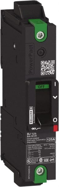 Square D - 15 Amp, 600Y/347 VAC, 2 Pole, Unit Mount B-Frame Circuit Breaker - Thermal-Magnetic Trip, 25 kA at 240 VAC, 18 kA at 277 VAC, 14 kA at 600Y/347 VAC Breaking Capacity, 14-3/0 AWG - Exact Tooling