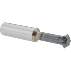 Accupro - 5/8° 5/8" Cut Diam, 0.25" Cut Width, 5/8" Shank, Solid Carbide Double-Angle Cutter - Exact Tooling