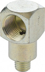 Umeta - 90° Head Angle, 1/4-28 PTF Steel Grease Fitting Adapter - 1/2" Hex, 1.0313" Overall Height, Zinc Plated Finish - Exact Tooling