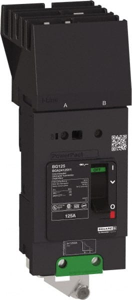 Square D - 80 Amp, 480Y/277 VAC, 2 Pole, Panel Mount B-Frame Circuit Breaker - Thermal-Magnetic Trip, 25 kA at 240 VAC, 18 kA at 480Y/277 VAC Breaking Capacity, 14-2/0 AWG - Exact Tooling