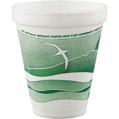 DART - Foam Hot/Cold Foam Drinking Cups, 12 oz - White, Green - Exact Tooling