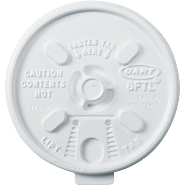 DART - Plastic Hot Cup Lids, 6-10 oz Cups - White - Exact Tooling