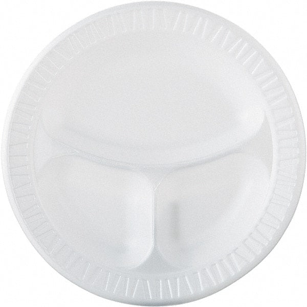 DART - Dart Famous Service Dinnerware, 3-Compartment Plate, 10 1/4" - White - Exact Tooling