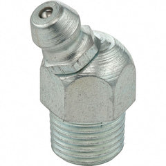 Umeta - 30° Head Angle, 1/8 PTF Stainless Steel Standard Grease Fitting - 7/16" Hex, 0.9063" Overall Height - Exact Tooling