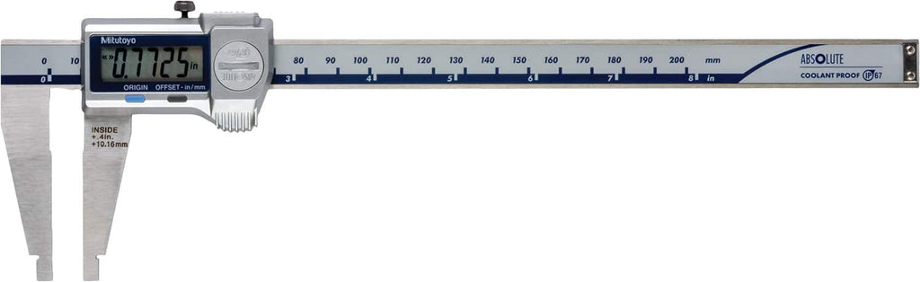 Mitutoyo - Electronic Calipers; Minimum Measurement (mm): 0.00 ; Maximum Measurement (Decimal Inch): 8 ; Maximum Measurement (mm): 200.00 ; Accuracy Plus/Minus (Decimal Inch): 0.0010 ; Resolution (Decimal Inch): 0.0005 ; Resolution (mm): 0.0100 - Exact Tooling