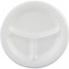 DART - Foam Dinnerware, Plate, 3-Comp, 9" - White - Exact Tooling