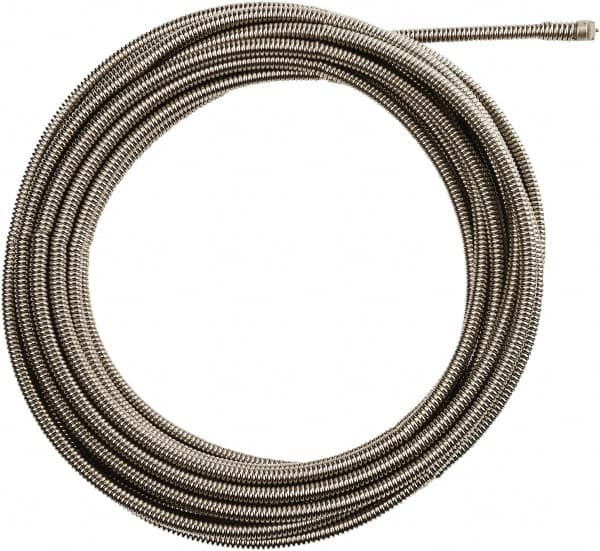 Milwaukee Tool - 3/8" x 25' Drain Cleaning Machine Cable - Inner Core, 1-1/4" to 2-1/2" Pipe, Use with Milwaukee M18 Drain Snakes - Exact Tooling
