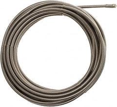 Milwaukee Tool - 3/8" x 25' Drain Cleaning Machine Cable - Inner Core, 1-1/4" to 2-1/2" Pipe, Use with Milwaukee M18 Drain Snakes - Exact Tooling
