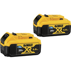 DeWALT - 20 Volt Lithium-Ion Power Tool Battery - 5 Ahr Capacity, 1 hr Charge Time, Series 20V Max - Exact Tooling