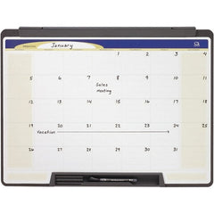 Quartet - 18" High x 24" Wide Magnetic Dry Erase Calendar - Melamine, Includes Accessory Tray/Rail & Dry-Erase Marker - Exact Tooling