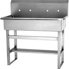 SANI-LAV - Sinks; Type: Two Person Floor Mounted Wash Station ; Outside Length: 40 (Inch); Outside Width: 20 (Inch); Outside Height: 45 (Inch); Inside Length: 37 (Inch); Inside Width: 16-1/2 (Inch) - Exact Tooling