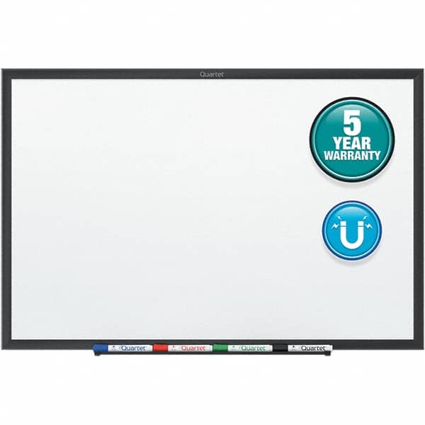 Quartet - 24" High x 36" Wide Magnetic Dry Erase Board - Steel, Includes Dry-Erase Marker & Mounting Kit - Exact Tooling