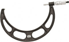 Starrett - 8 to 9" Range, 0.001" Graduation, Mechanical Outside Micrometer - Ratchet Thimble, 5" Throat Depth, Accurate to 0.0001" - Exact Tooling