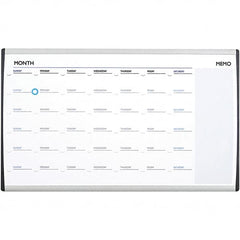 Quartet - 18" High x 30" Wide Magnetic Dry Erase Calendar - Steel, Includes Mounting Kit - Exact Tooling