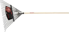 Razor-Back - Leaf Rake with 54" Straight Hardwood Handle - 24" Blade Width, 24 Tines, 14-5/64" Tine Length - Exact Tooling