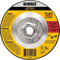 DeWALT - 4-1/2" Wheel Diam, 1/4" Wheel Thickness, 7/8" Arbor Hole, Type 27 Depressed Center Wheel - Fine/Coarse Grade, Ceramic, 13,300 Max RPM - Exact Tooling