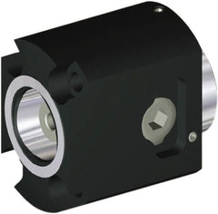 Kennametal - Neutral Cut, PSC50 Modular Connection, Adapter/Mount Lathe Modular Clamping Unit - 12mm Square Shank Length, 50mm Square Shank Diam, 3-1/2" OAL, Through Coolant, Series CLNS-EF Flange Mount Side Access - Exact Tooling