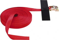 Snap-Loc - 16' Long x 2" Wide, 1,500 Lb Basket Capacity, Polyester & Steel Web Sling - 2" Diam Chain, Red, with Cambuckle Tie Down - Exact Tooling