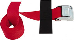 Snap-Loc - 8' Long x 2" Wide, 3,000 Lb Basket Capacity, Polyester & Steel Web Sling - Red, with Cambuckle Tie Down - Exact Tooling