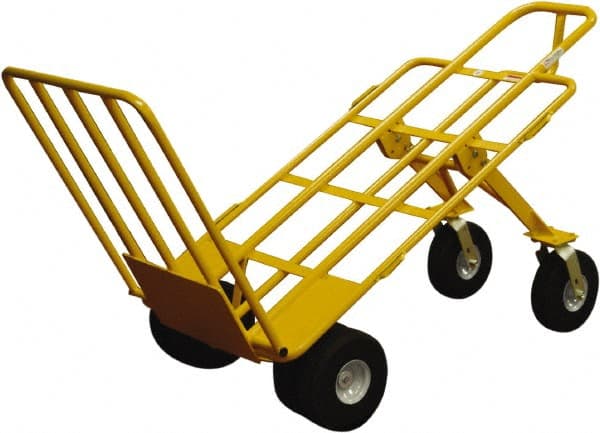 Snap-Loc - 1,000 Lb Capacity 64" OAH Hand Truck - Loop Handle, Steel, Pneumatic Wheels - Exact Tooling