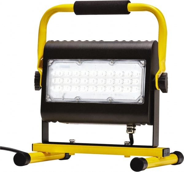 Probuilt Lighting - 120 Volt, 50 Watt, Electric, LED Portable Floor Work Light - 1,524mm Cord, 1 Head, 4,800 Lumens, Aluminum, 12" Long x 10" Wide x 9" High - Exact Tooling